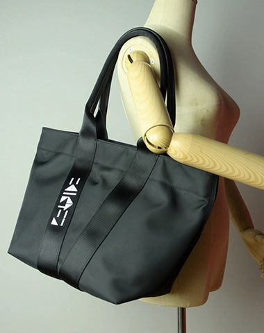 Black Womens Nylon Shopper Tote Womens Nylon Shoulder Tote Black Nylon Handbag Purse for Ladies