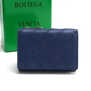 Bottega Veneta Intrecciato Matte Navy Intrecciato Coin Purse/Coin Case (Pre-Owned)