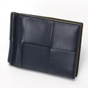 Bottega Veneta Navy Intrecciato Leather Card Wallet (Pre-Owned)