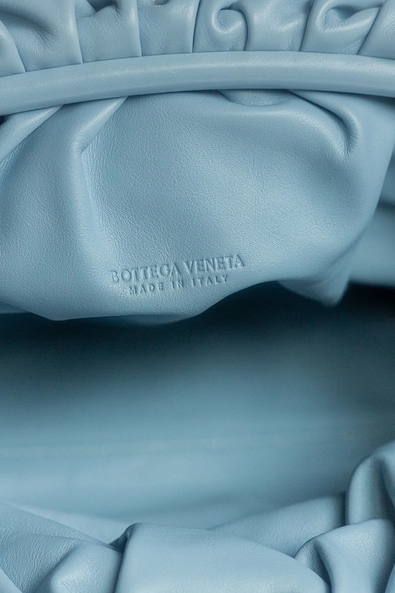BOTTEGA VENETA - POUCH BAG LIGHT BLUE CALFSKIN