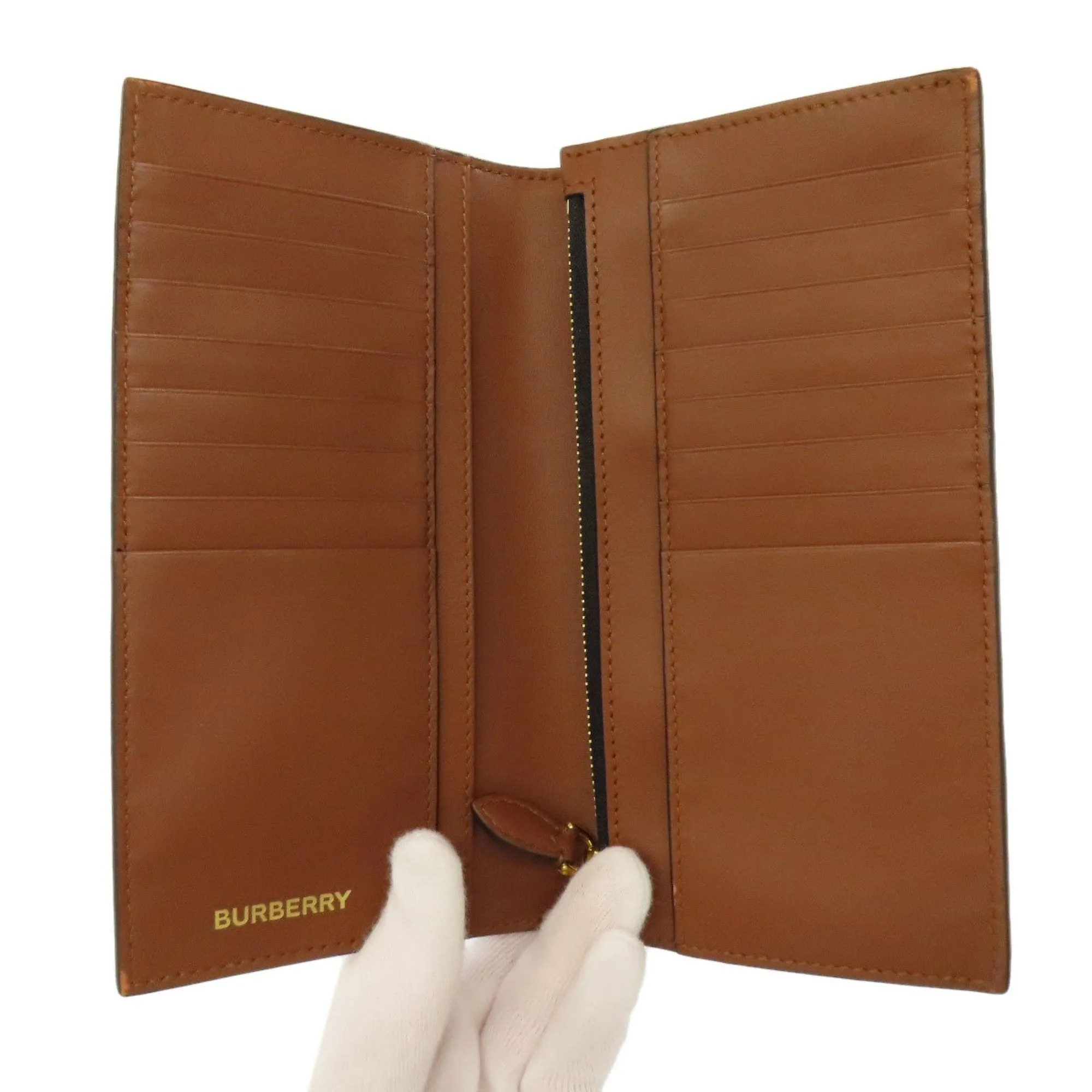 Burberry Leather Long Wallet (Bi-Fold) (Pre-Owned)