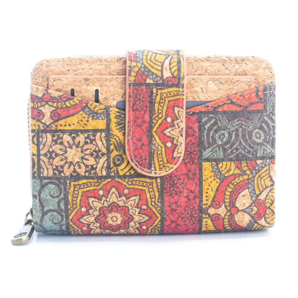 BUY 1 GET 1 FREE: Short Natural Cork Women's Printed Wallet with Card Holder BAGD-499-6