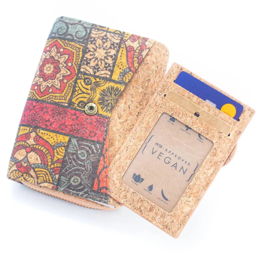 BUY 1 GET 1 FREE: Short Natural Cork Women's Printed Wallet with Card Holder BAGD-499-6