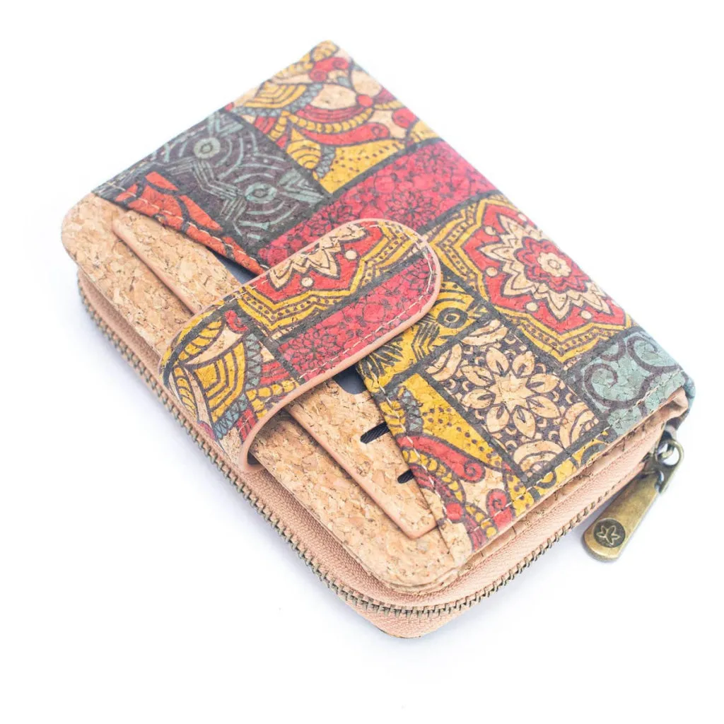 BUY 1 GET 1 FREE: Short Natural Cork Women's Printed Wallet with Card Holder BAGD-499-6