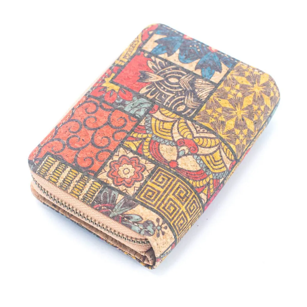 BUY 1 GET 1 FREE: Short Natural Cork Women's Printed Wallet with Card Holder BAGD-499-6