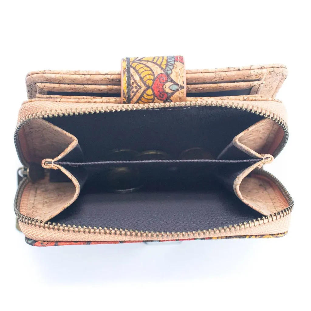 BUY 1 GET 1 FREE: Short Natural Cork Women's Printed Wallet with Card Holder BAGD-499-6