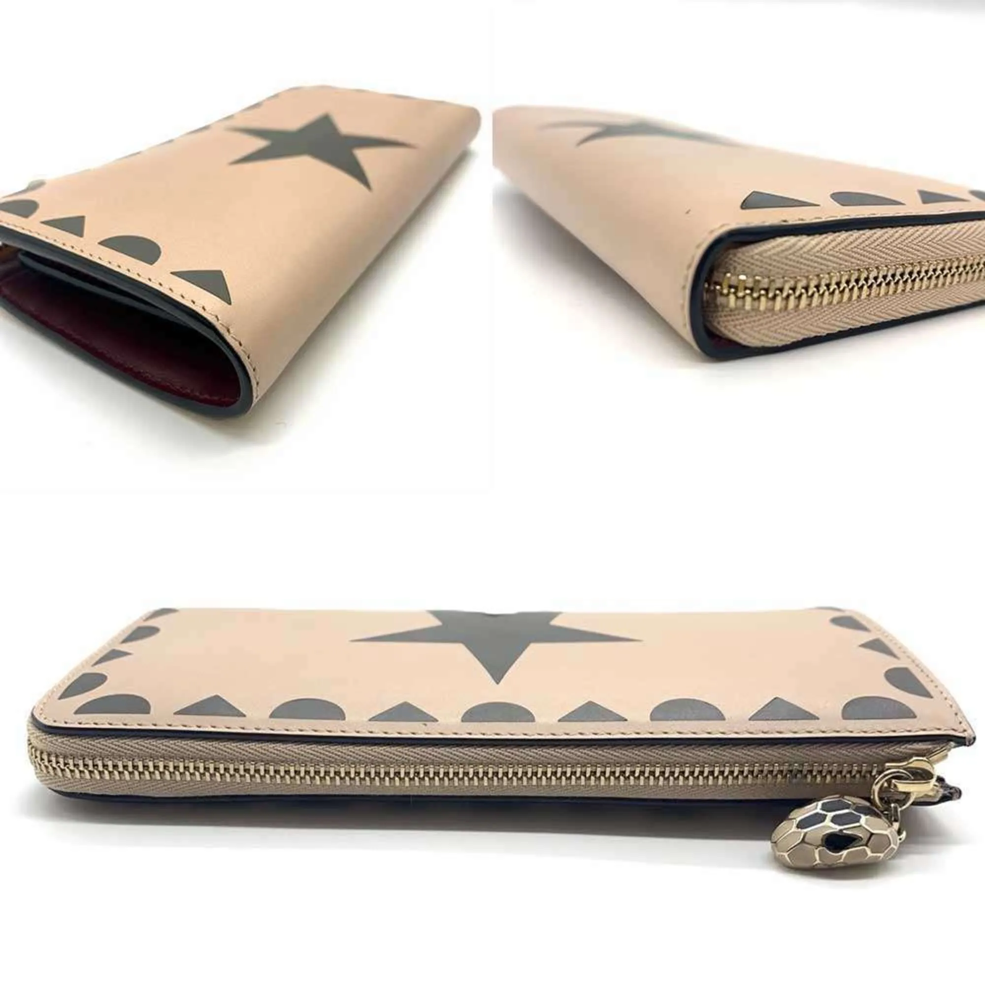 Bvlgari pink Leather Long Wallet (Bi-Fold) (Pre-Owned)