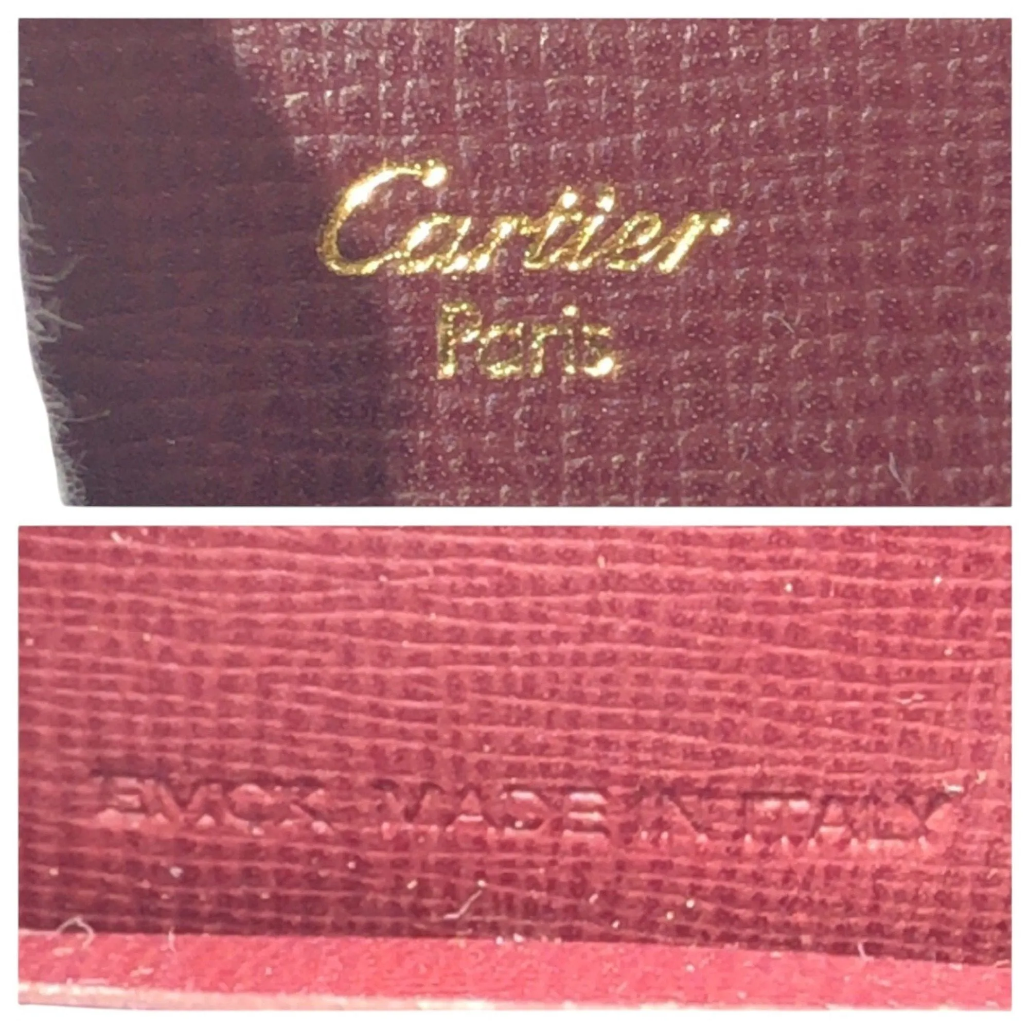 Cartier gold Color Wine Leather Coin Purse/Coin Case (Pre-Owned)