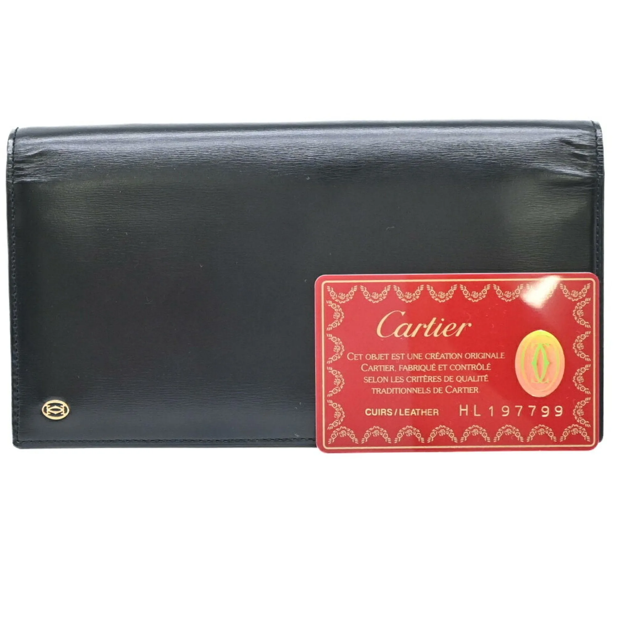 Cartier Leather Long Wallet (Bi-Fold) (Pre-Owned)