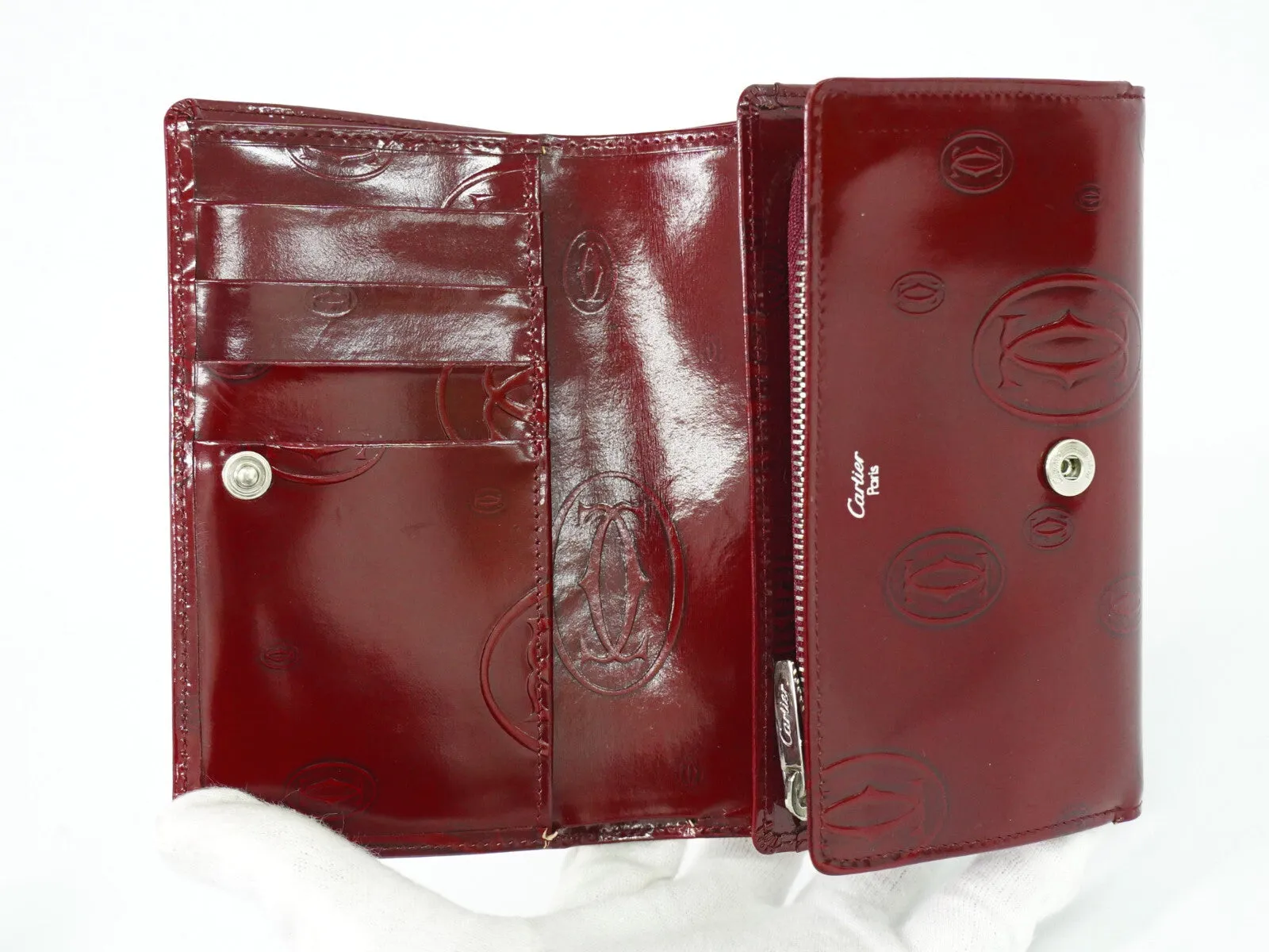 Cartier Must Line Patent Leather Wallet (Pre-Owned)