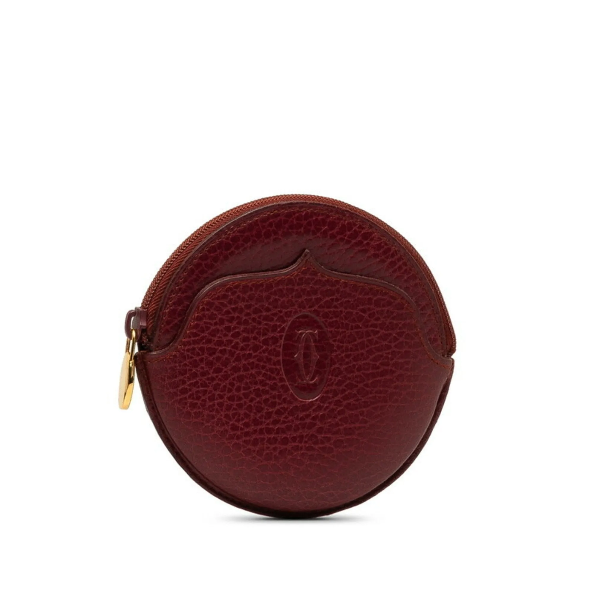 Cartier Wine Leather Coin Purse/Coin Case (Pre-Owned)