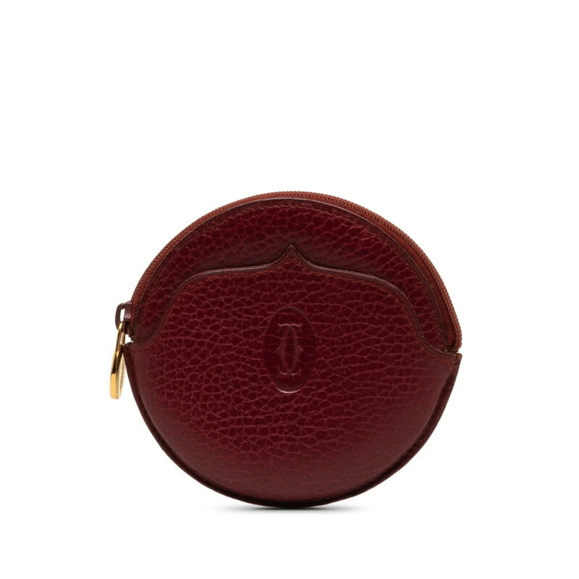 Cartier Wine Leather Coin Purse/Coin Case (Pre-Owned)