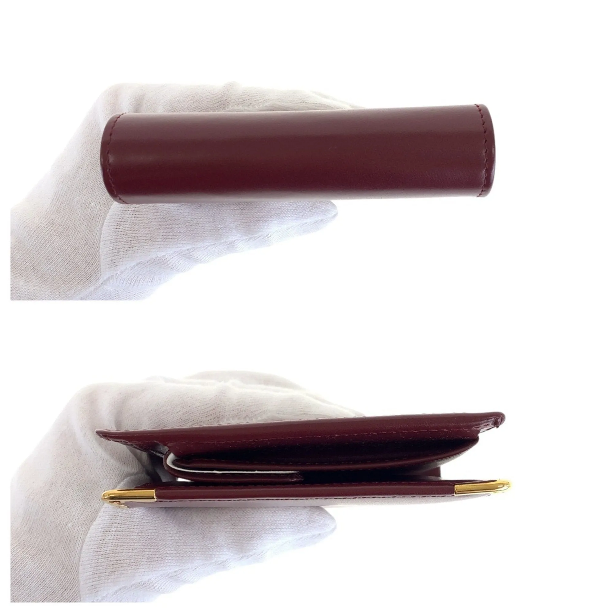 Cartier Wine Leather Wallet (Bi-Fold) (Pre-Owned)