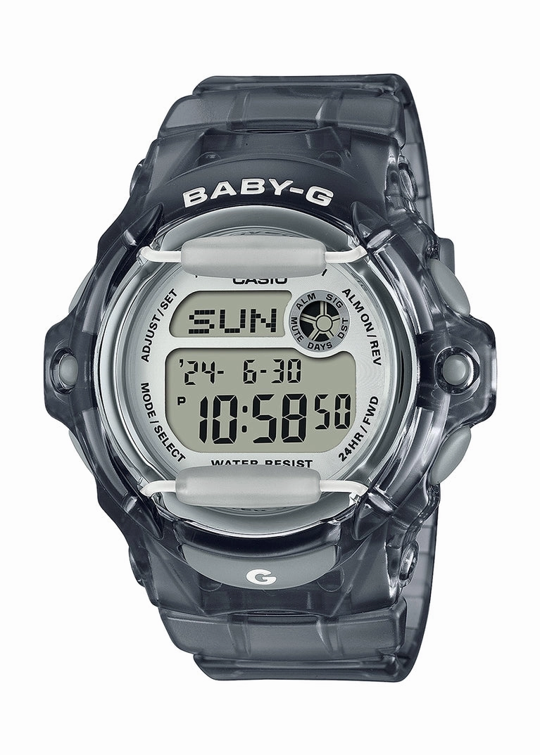 CASIO BABY-G DIGITAL CLEAR GREY RESIN BAND BG169U-8D