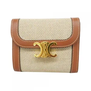 Celine  Canvas Leather Wallet (Tri-Fold) (Pre-Owned)