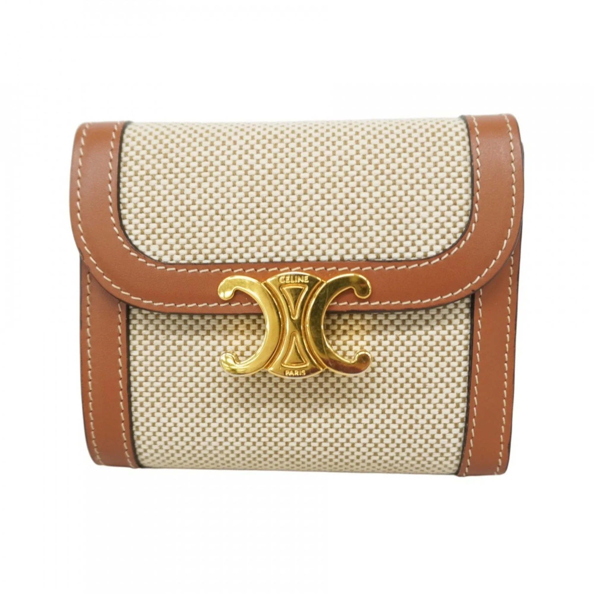 Celine  Canvas Leather Wallet (Tri-Fold) (Pre-Owned)