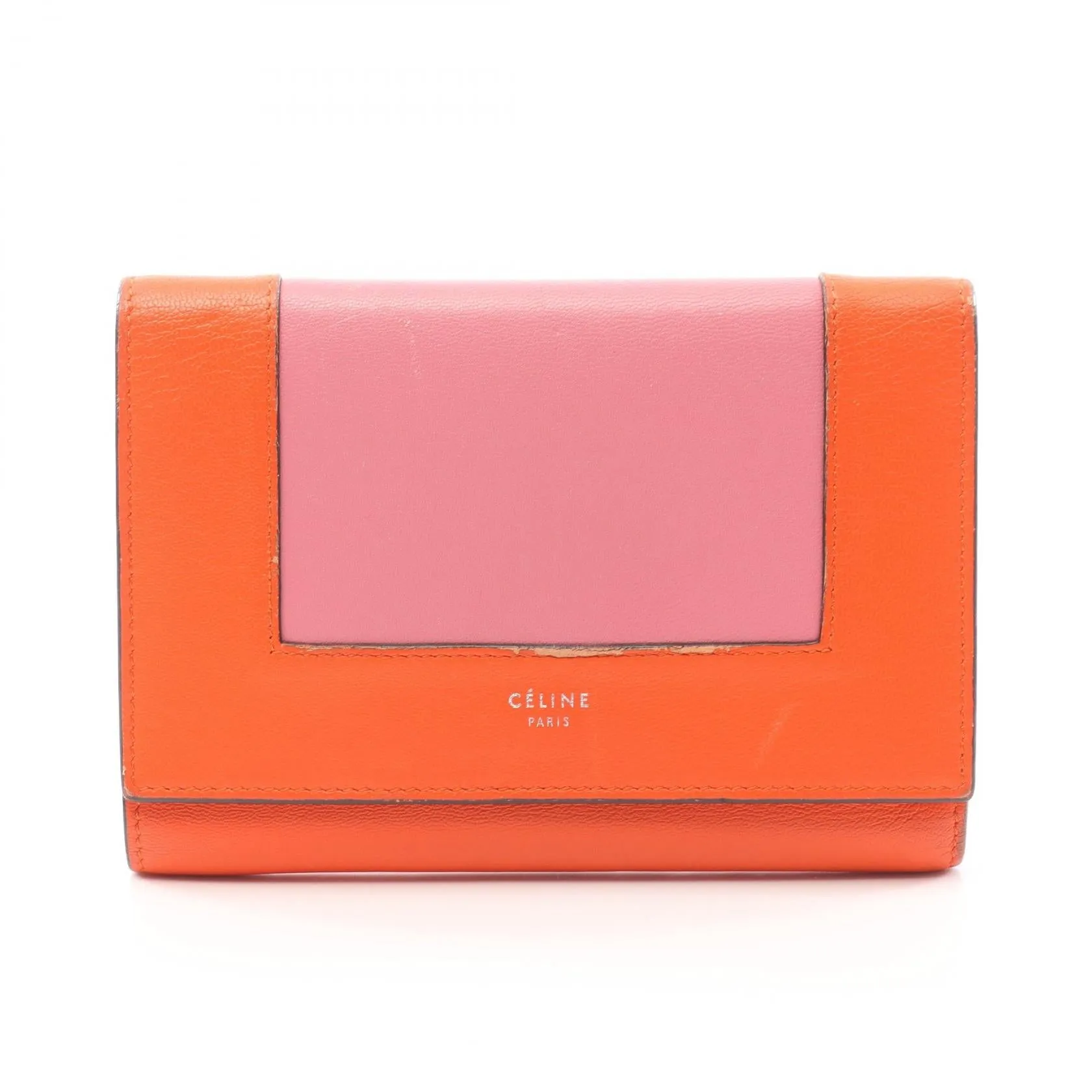 Celine Leather Frame Trifold Wallet