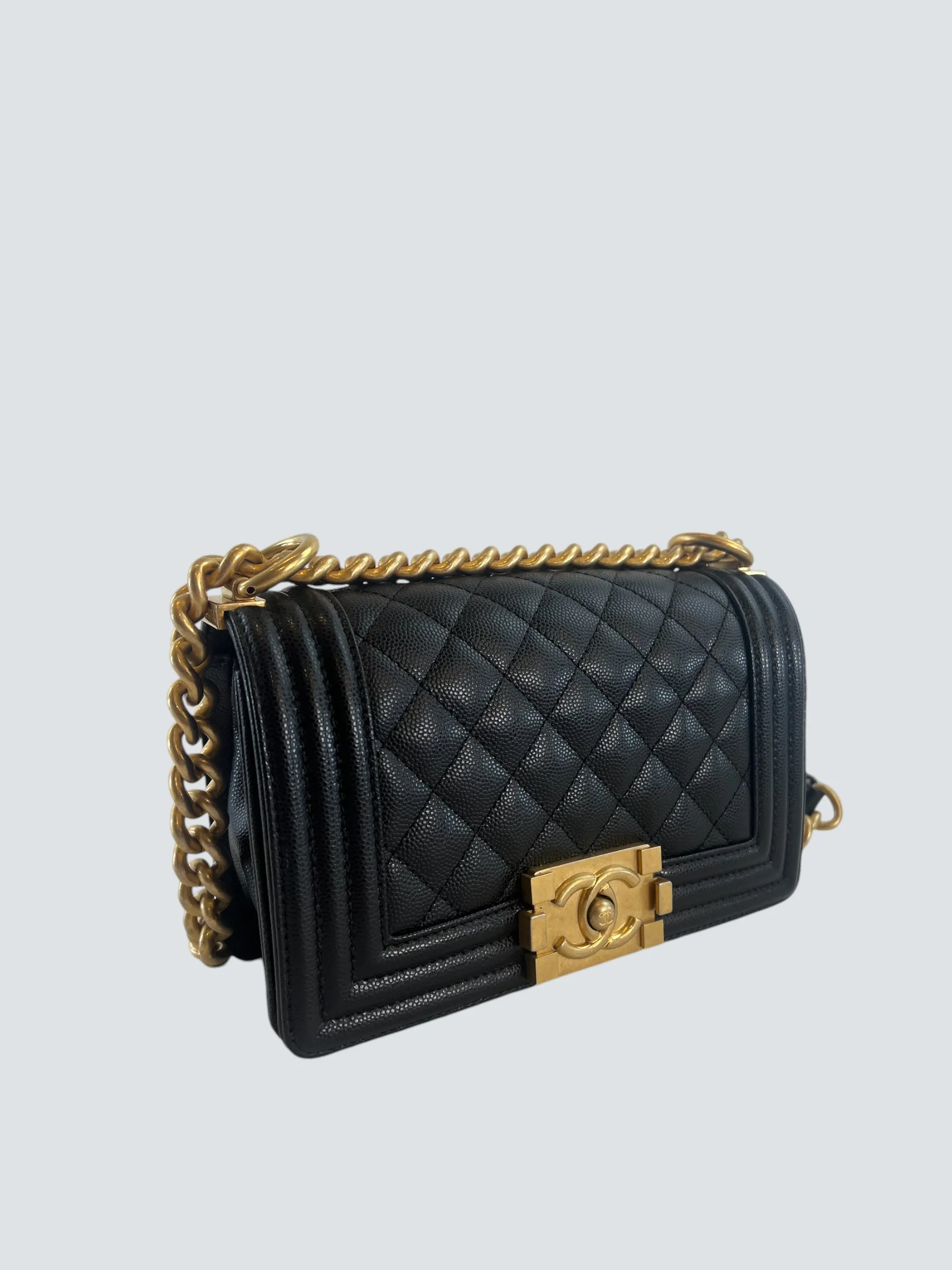 Chanel Black Caviar Leather Mini "Boy" Crossbody