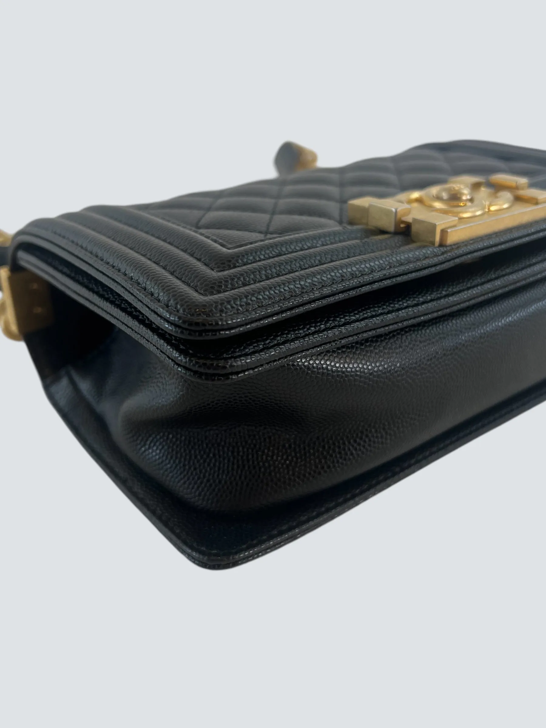 Chanel Black Caviar Leather Mini "Boy" Crossbody