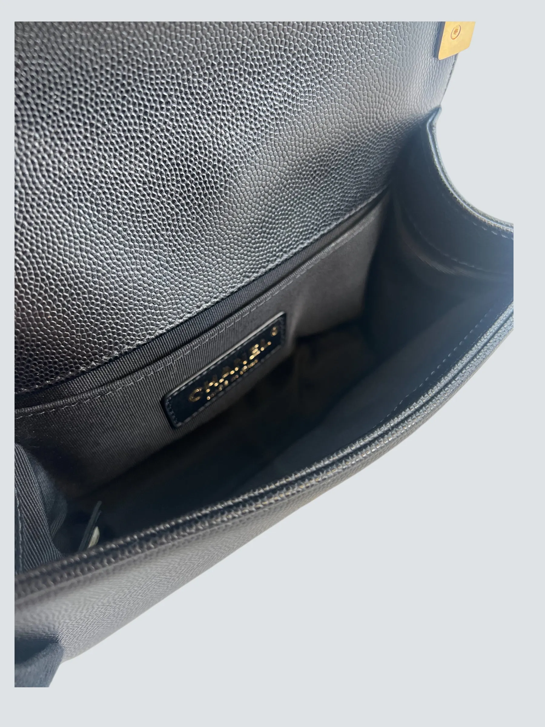 Chanel Black Caviar Leather Mini "Boy" Crossbody