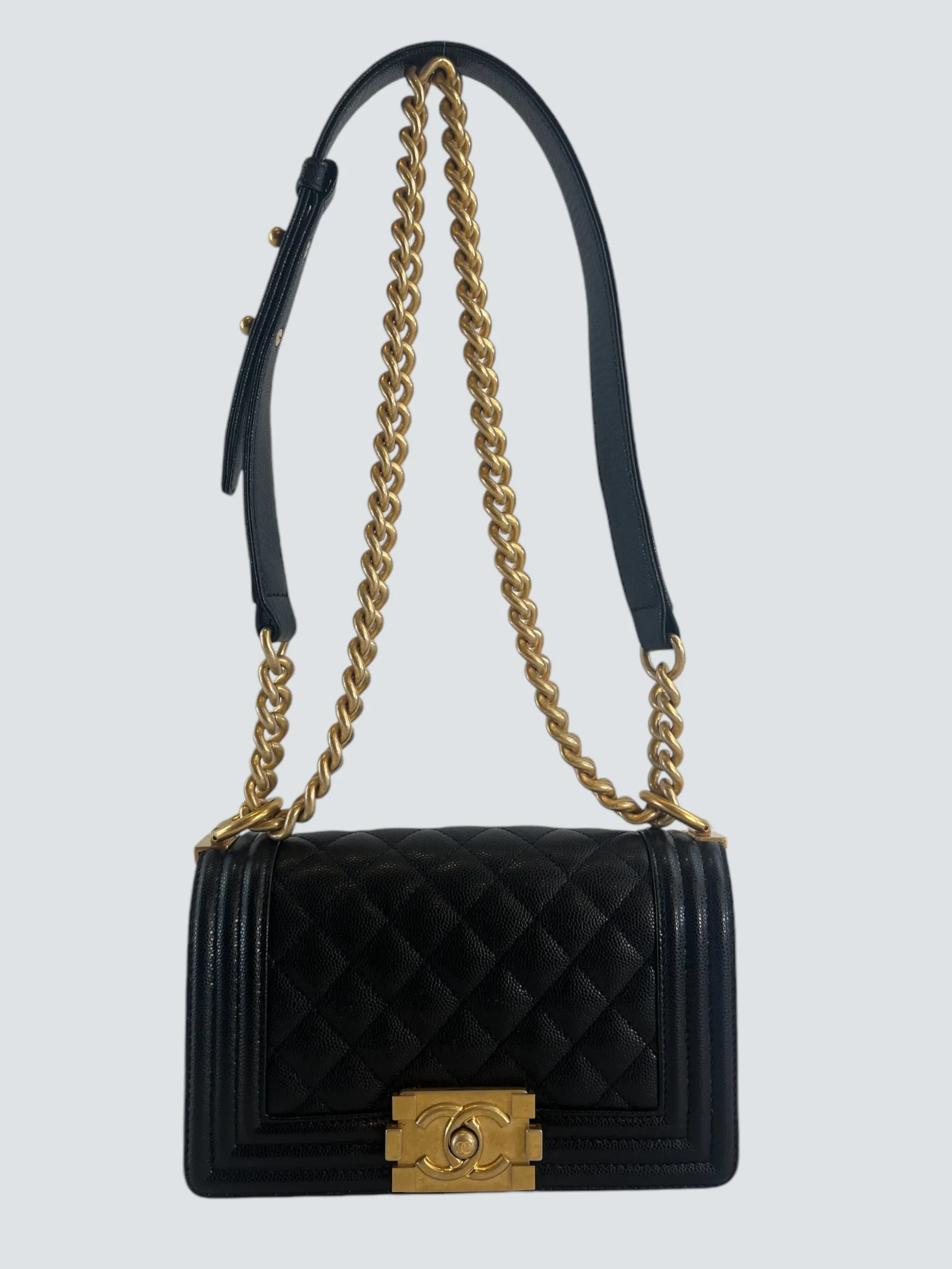 Chanel Black Caviar Leather Mini "Boy" Crossbody