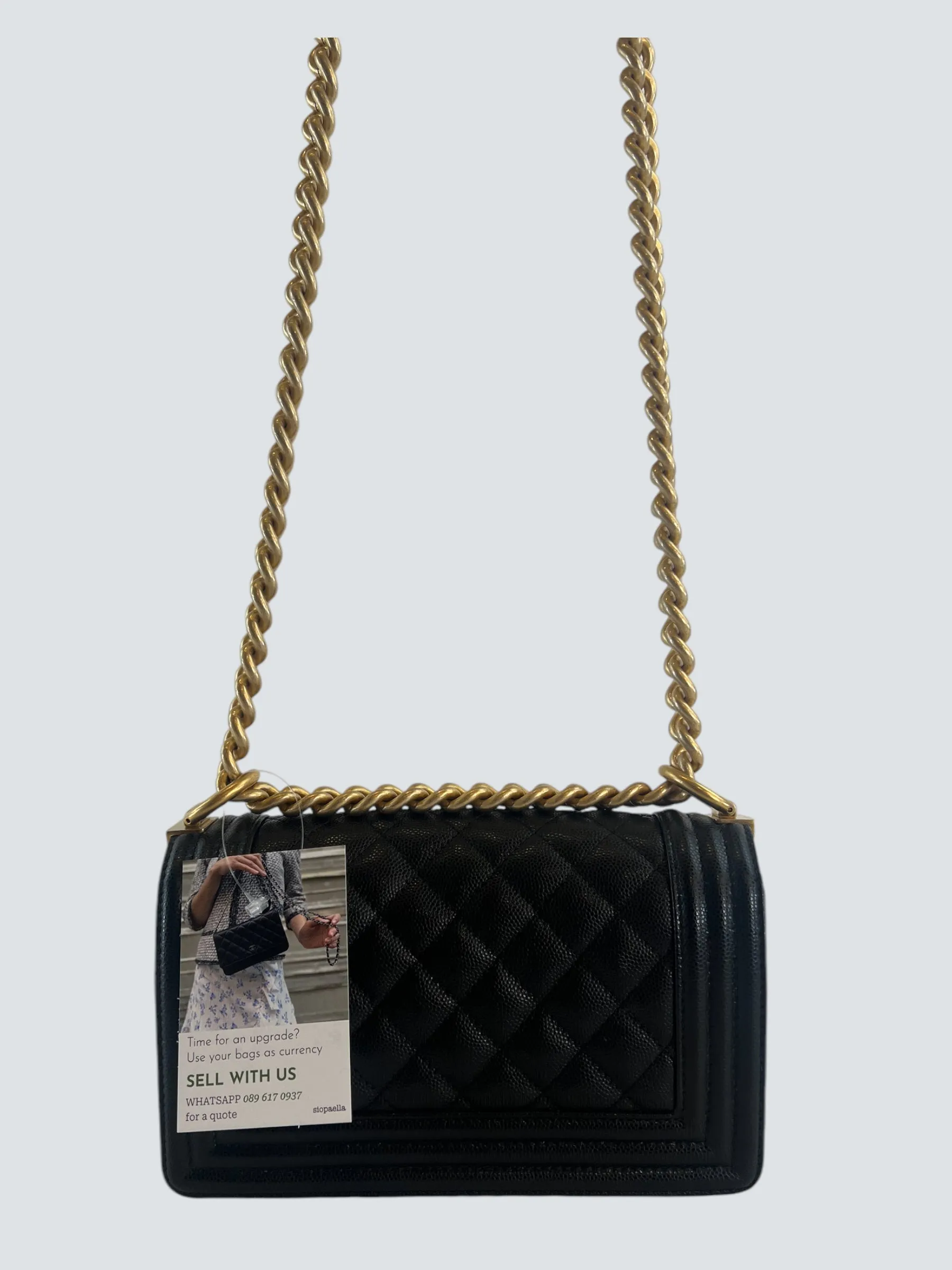 Chanel Black Caviar Leather Mini "Boy" Crossbody