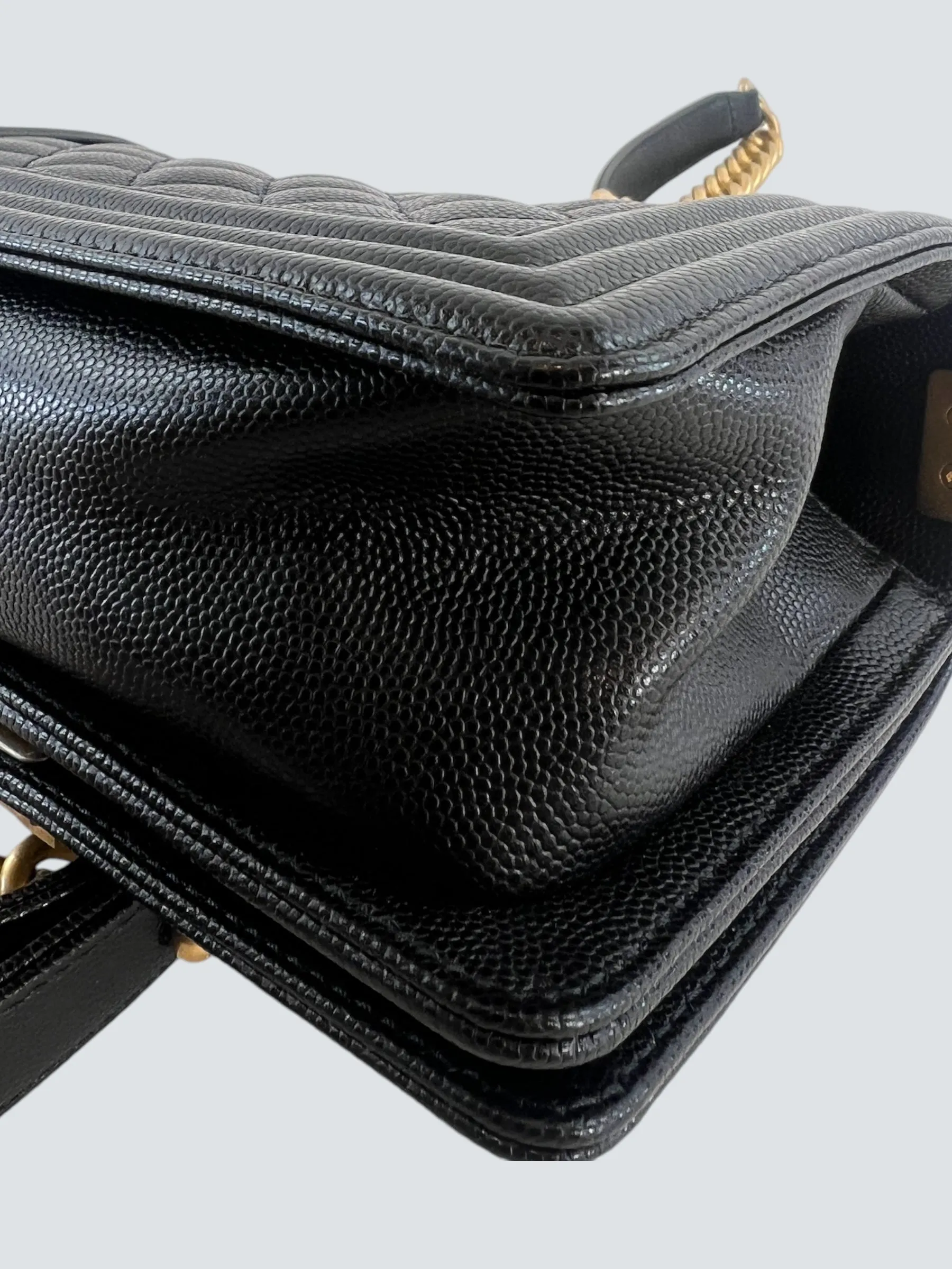 Chanel Black Caviar Leather Mini "Boy" Crossbody