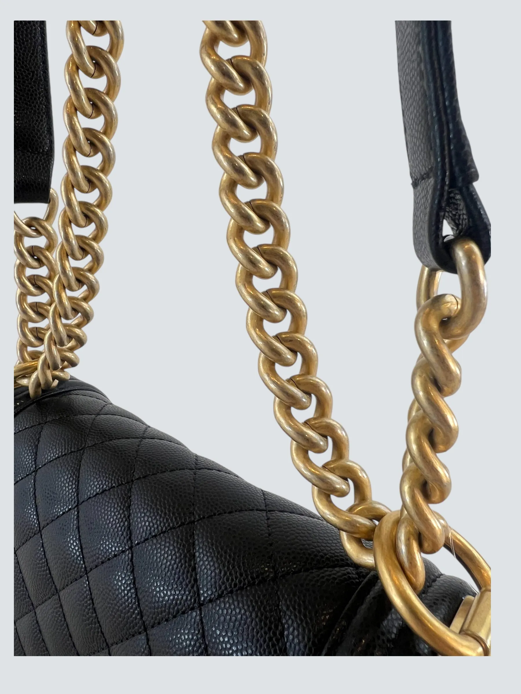 Chanel Black Caviar Leather Mini "Boy" Crossbody