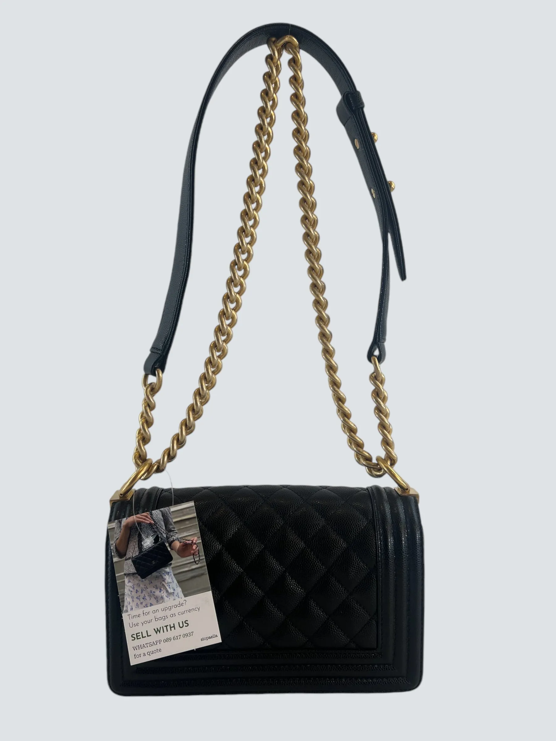 Chanel Black Caviar Leather Mini "Boy" Crossbody
