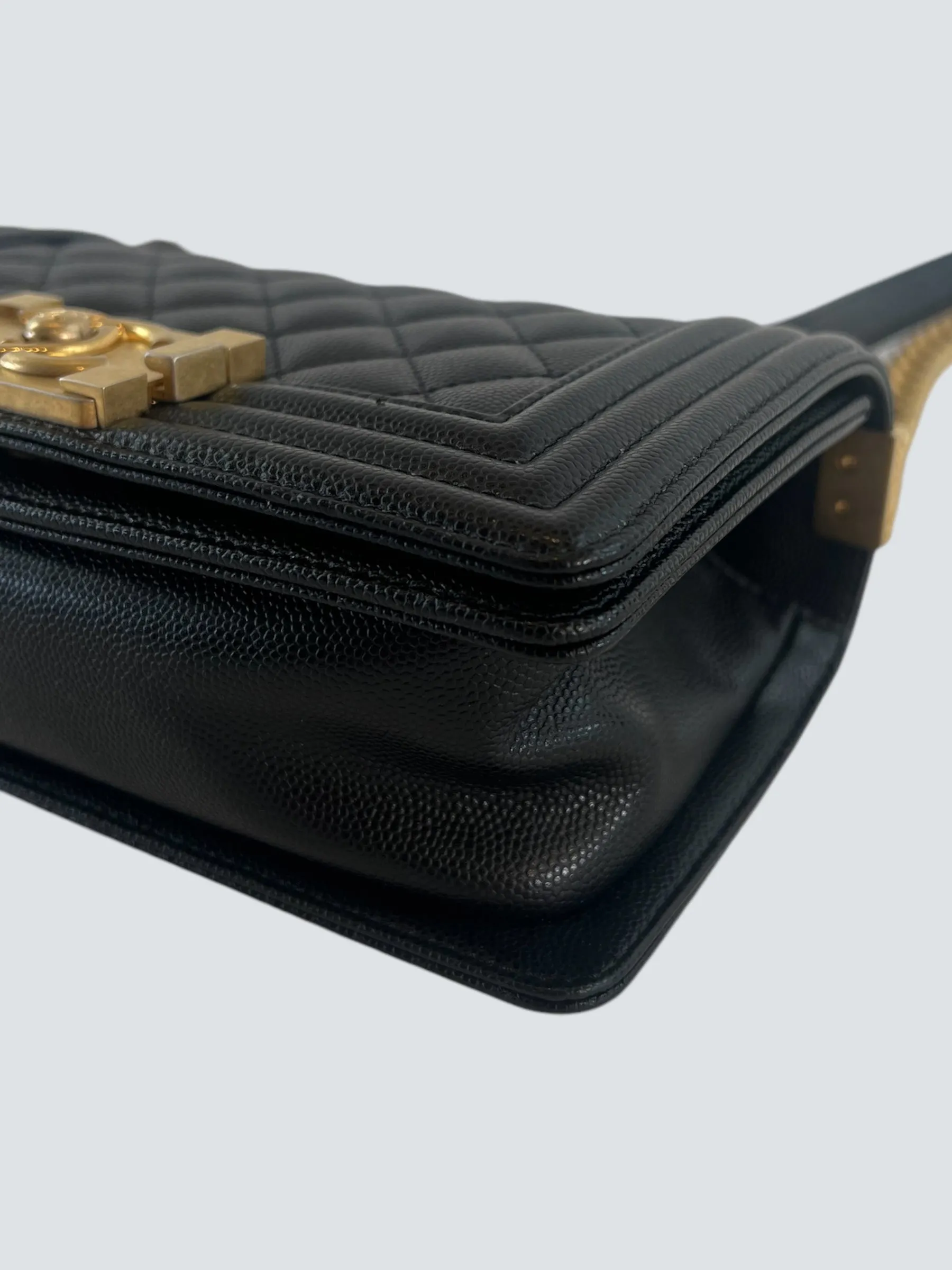 Chanel Black Caviar Leather Mini "Boy" Crossbody