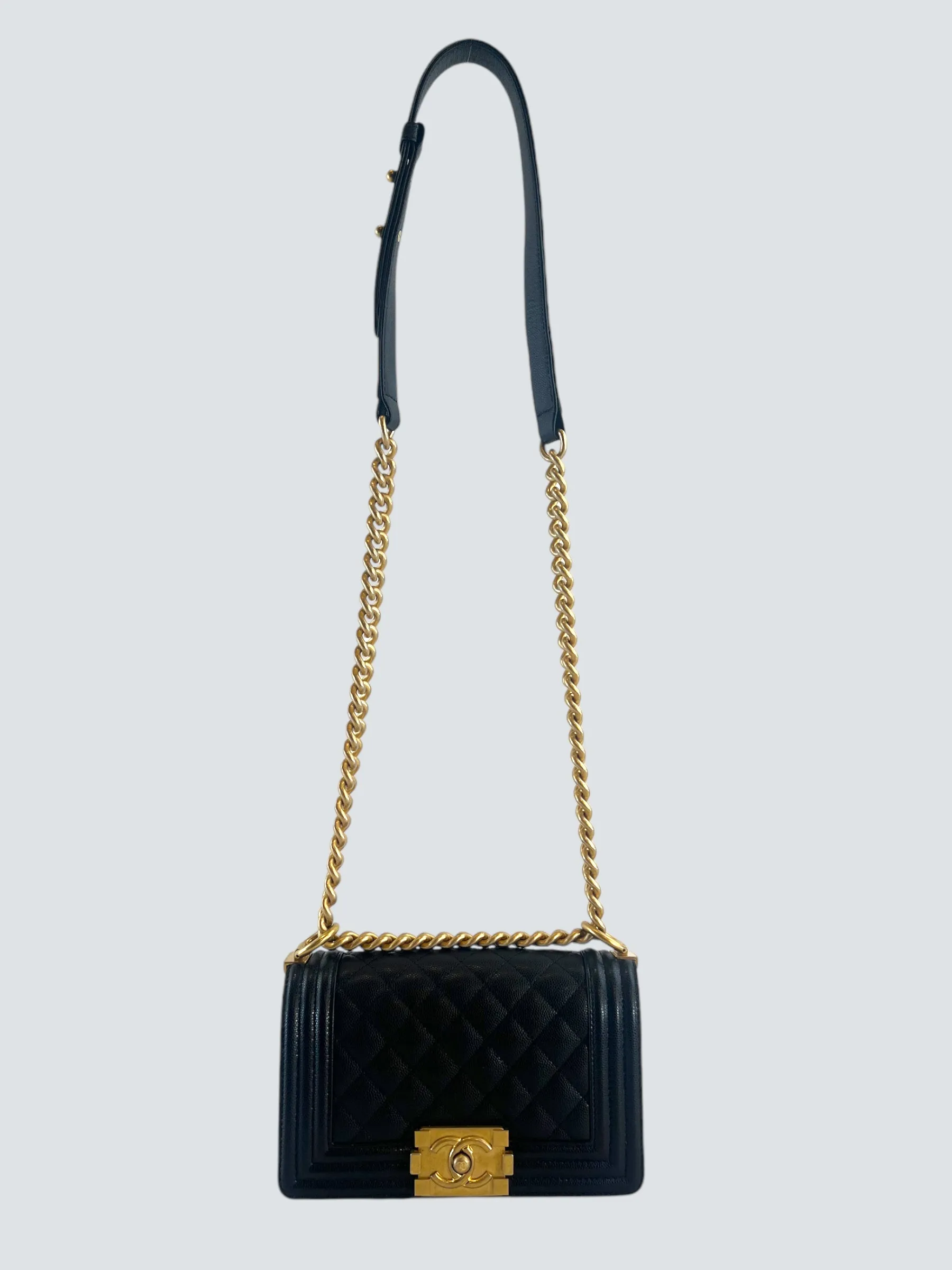 Chanel Black Caviar Leather Mini "Boy" Crossbody