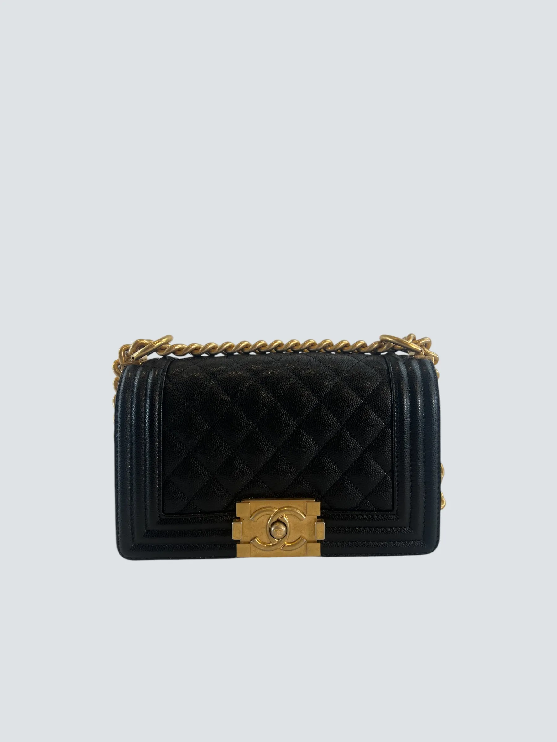 Chanel Black Caviar Leather Mini "Boy" Crossbody