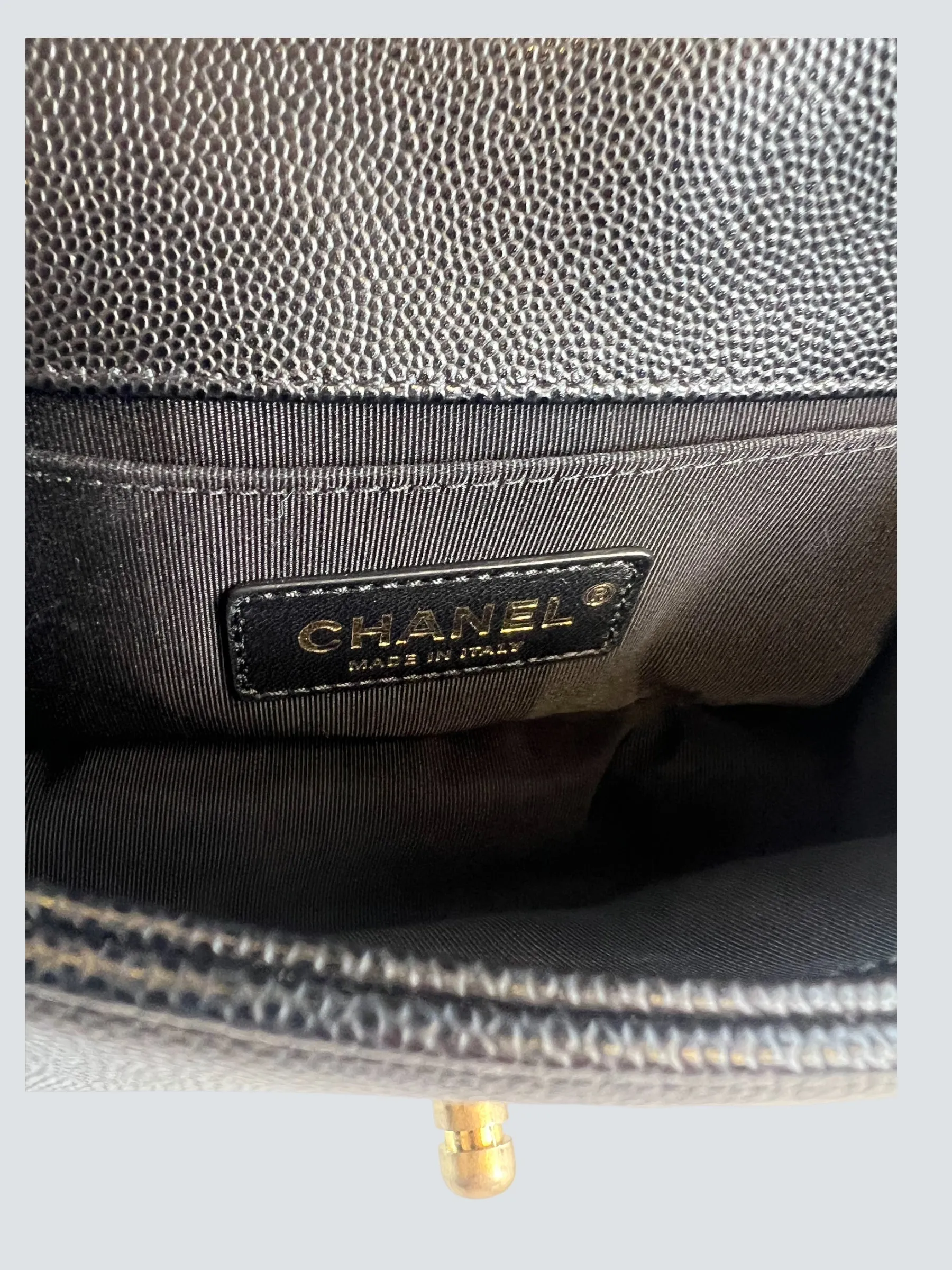 Chanel Black Caviar Leather Mini "Boy" Crossbody