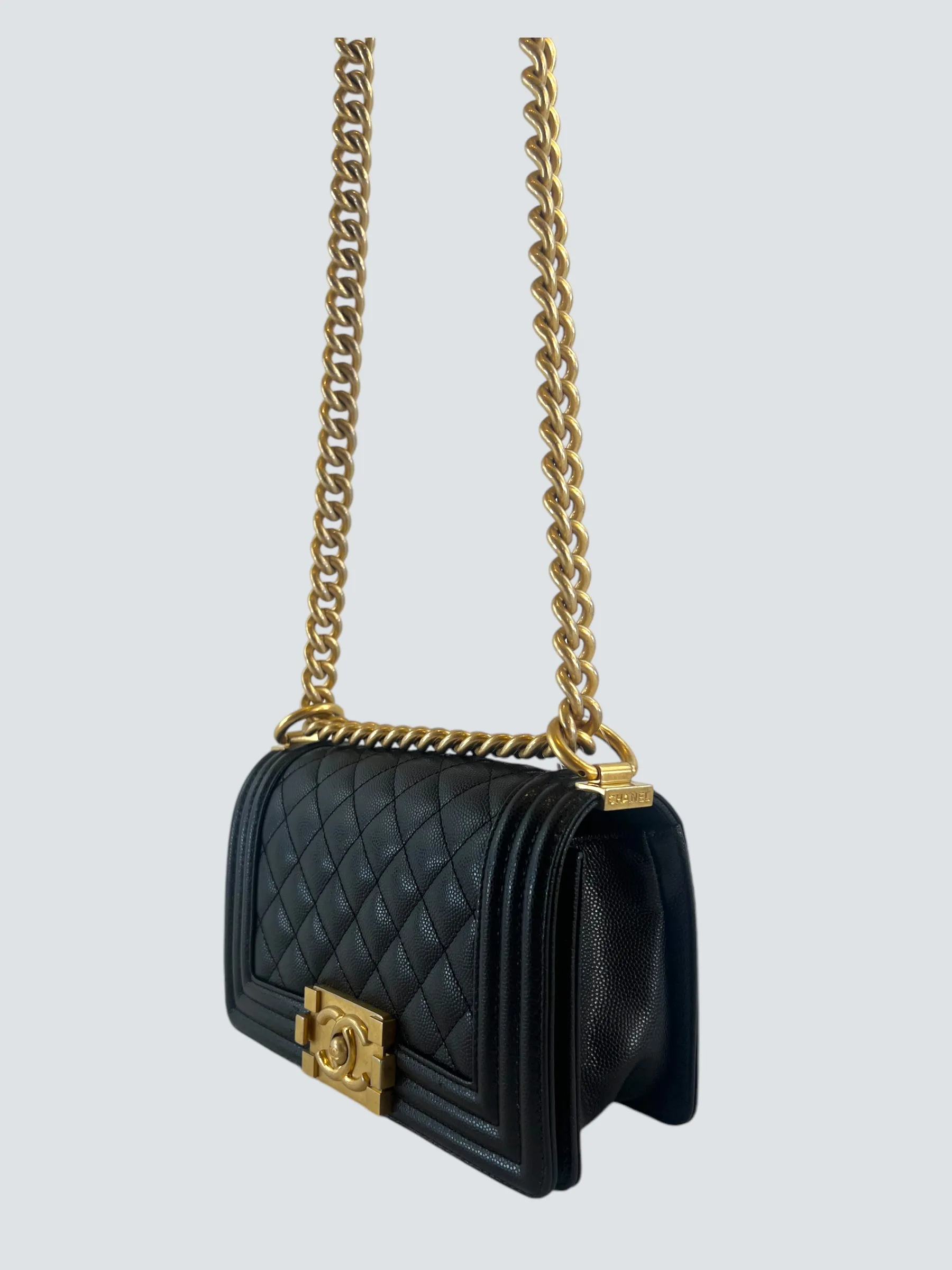 Chanel Black Caviar Leather Mini "Boy" Crossbody