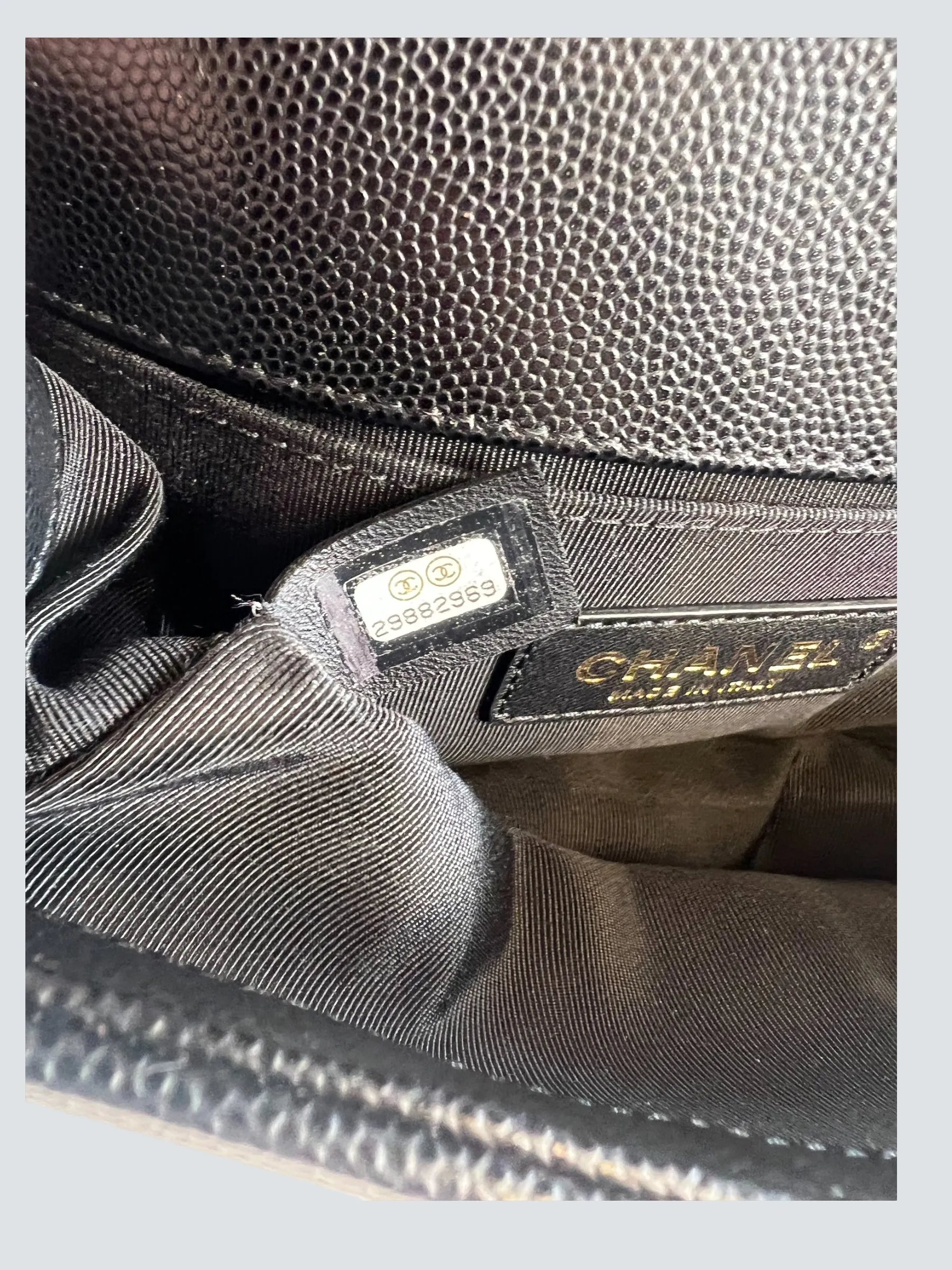 Chanel Black Caviar Leather Mini "Boy" Crossbody