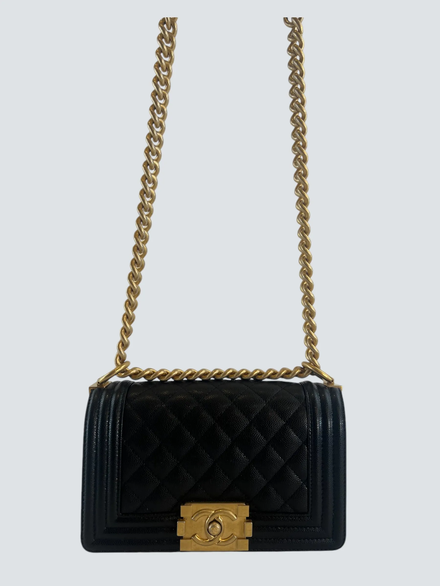 Chanel Black Caviar Leather Mini "Boy" Crossbody