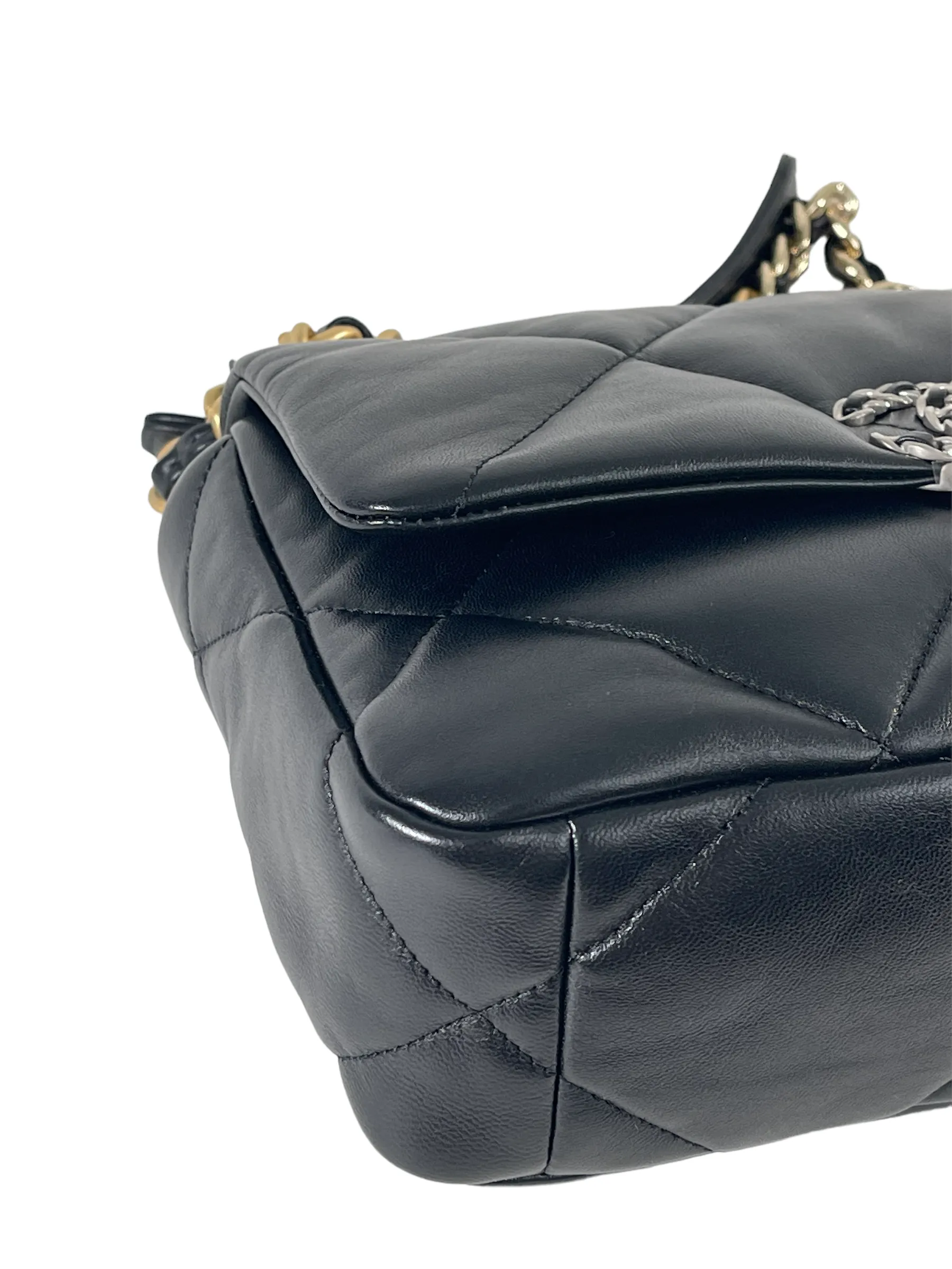 Chanel Black Lambskin Leather '19' Shoulder Bag