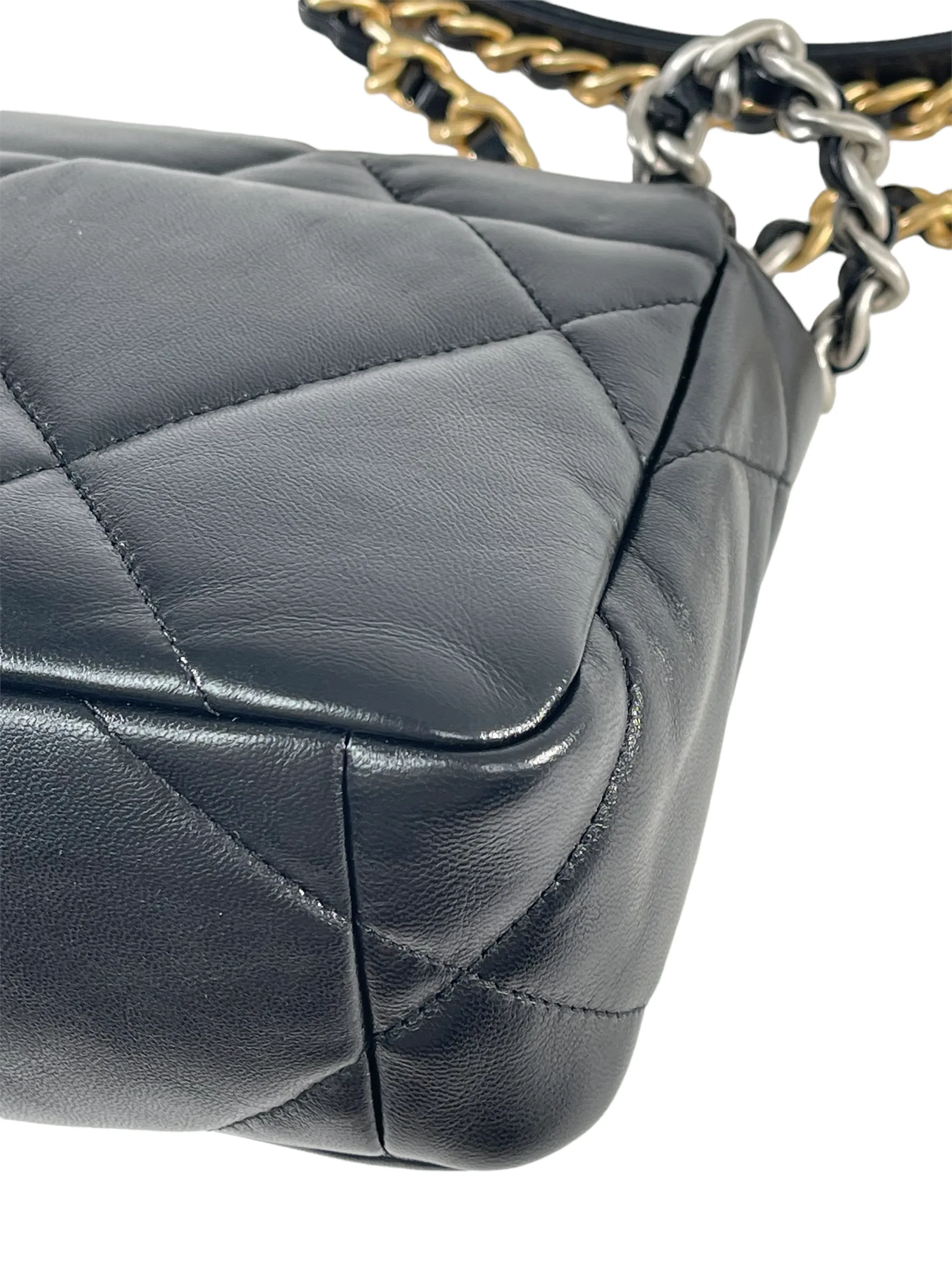Chanel Black Lambskin Leather '19' Shoulder Bag