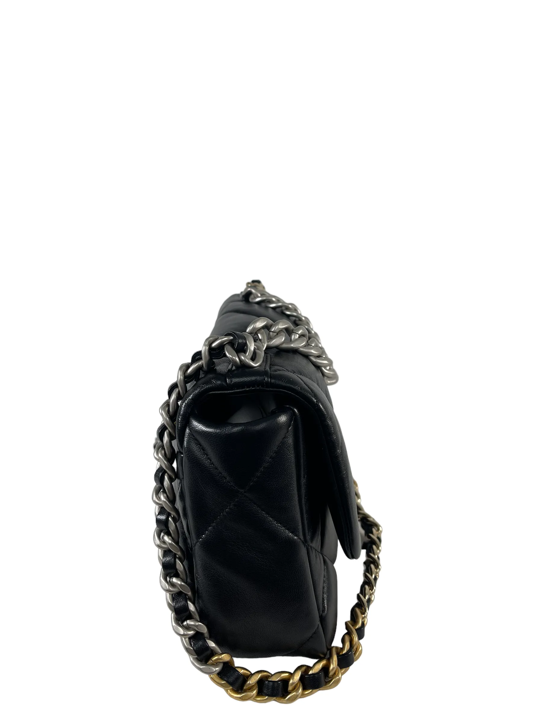 Chanel Black Lambskin Leather '19' Shoulder Bag