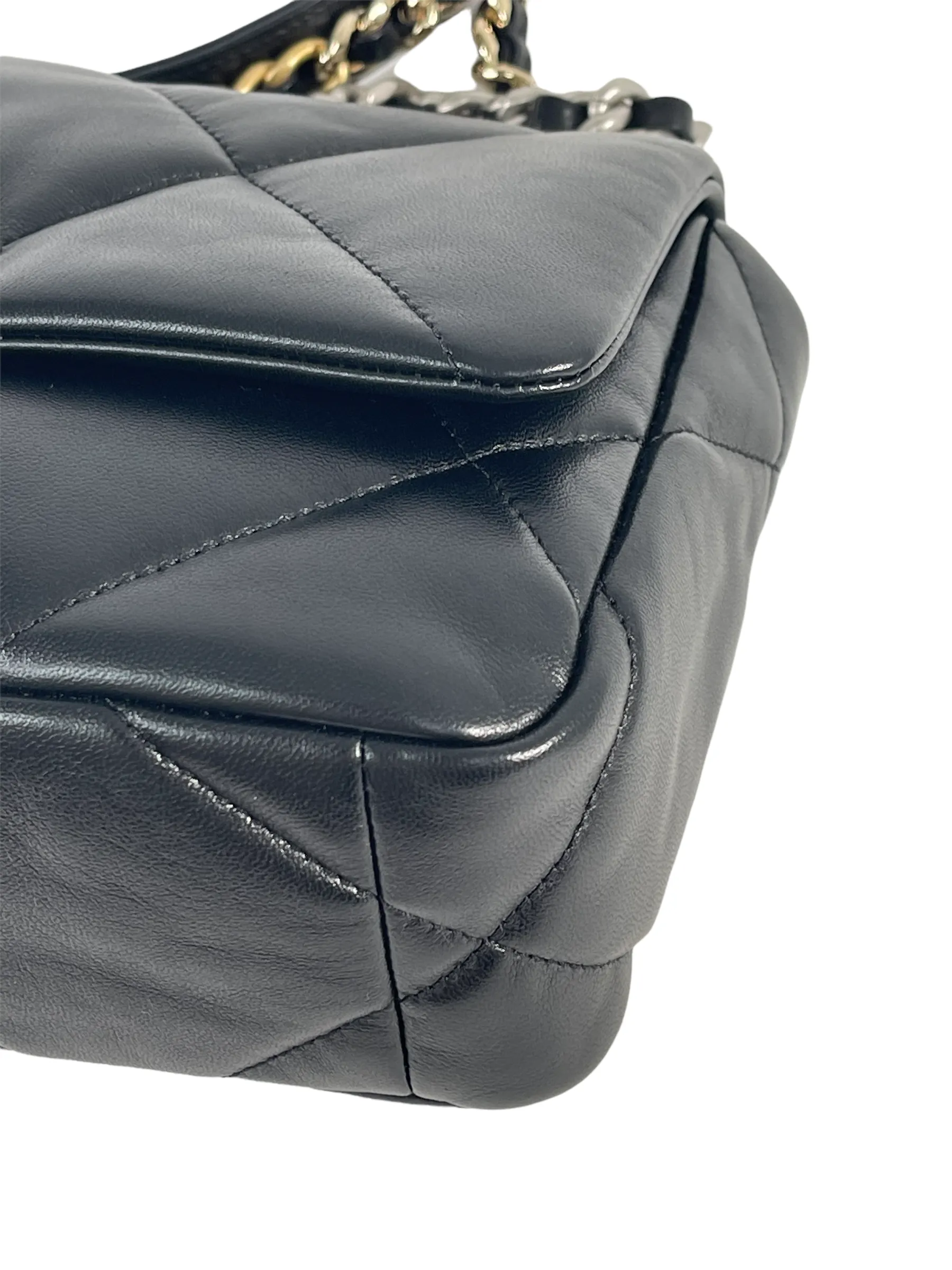 Chanel Black Lambskin Leather '19' Shoulder Bag