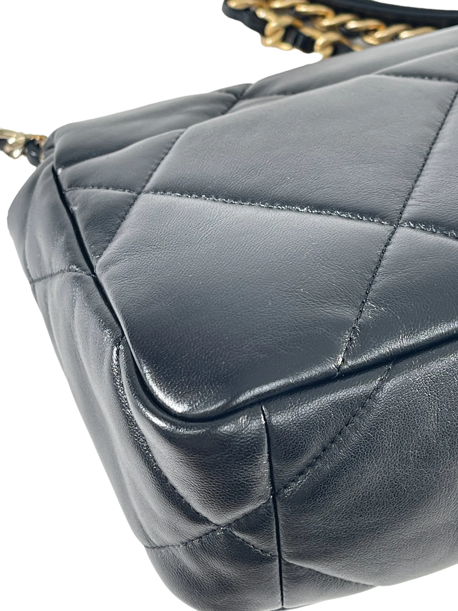 Chanel Black Lambskin Leather '19' Shoulder Bag