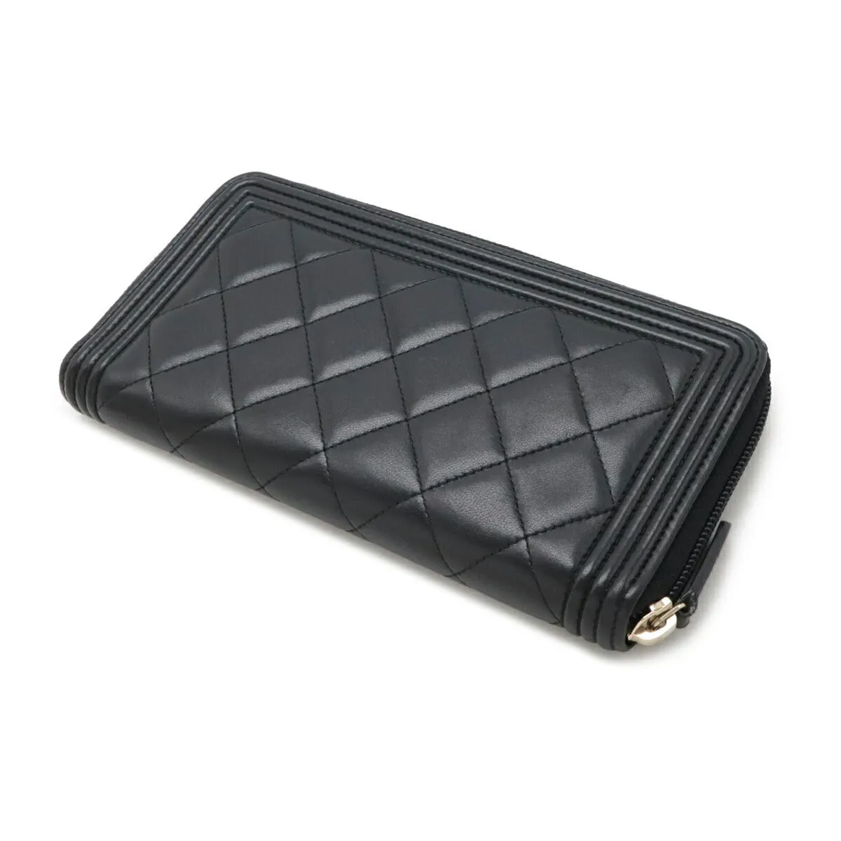 Chanel Boy Lambskin Long Wallet Black