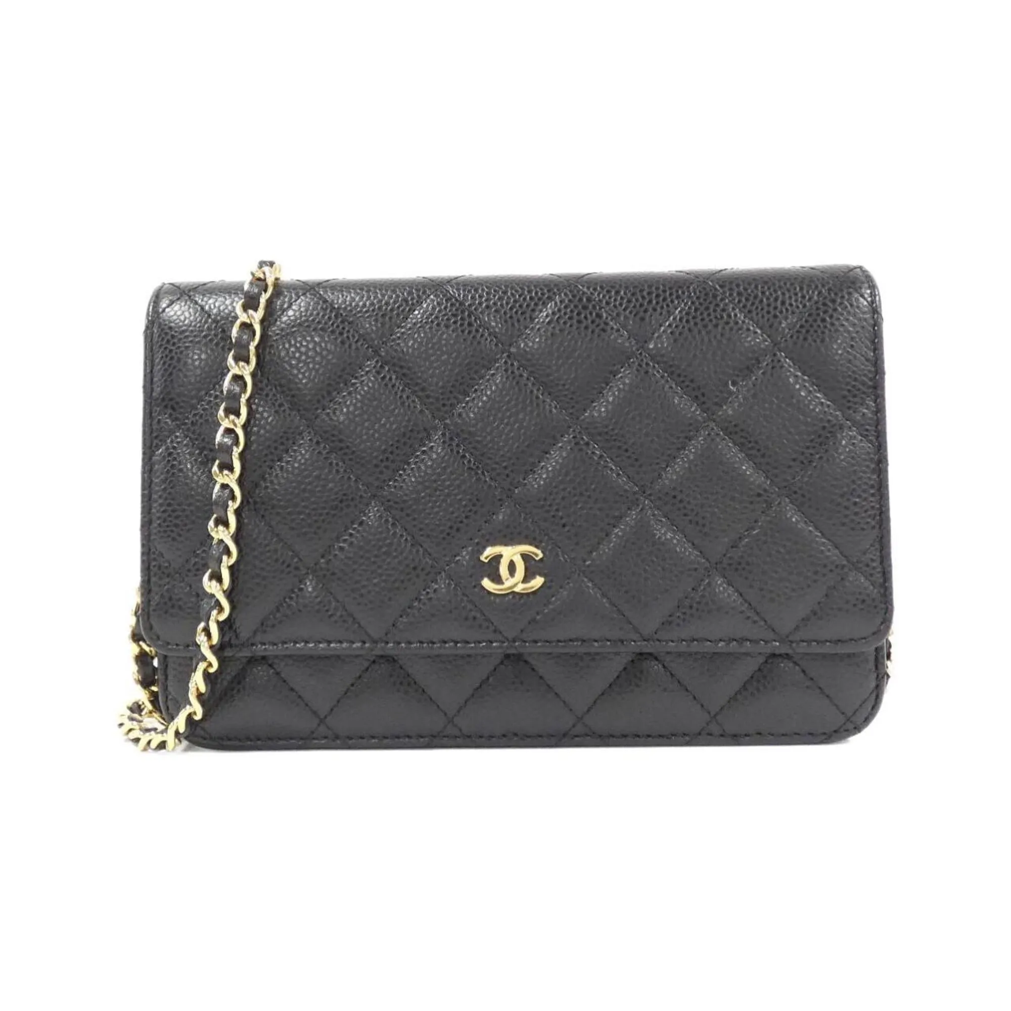Chanel  Caviar Leather Chain/Shoulder Wallet (Pre-Owned)