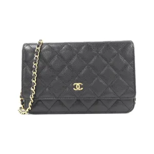 Chanel  Caviar Leather Chain/Shoulder Wallet (Pre-Owned)