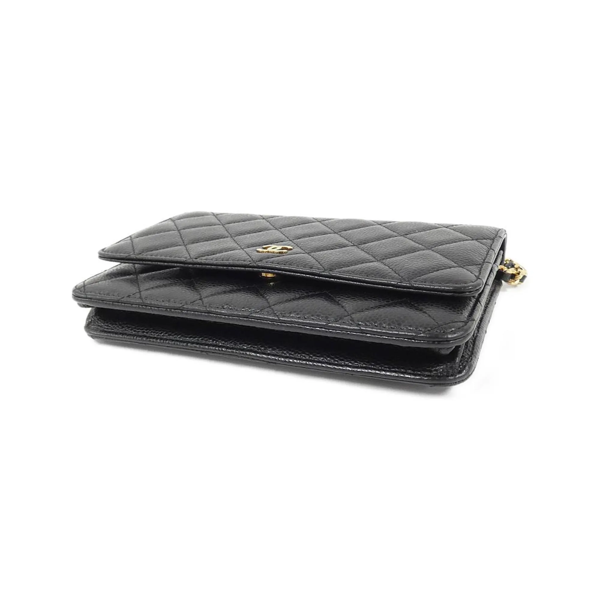Chanel  Caviar Leather Chain/Shoulder Wallet (Pre-Owned)