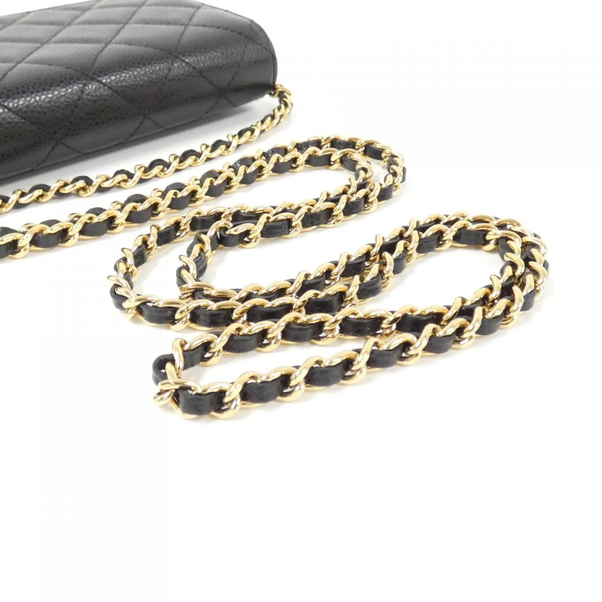 Chanel  Caviar Leather Chain/Shoulder Wallet (Pre-Owned)