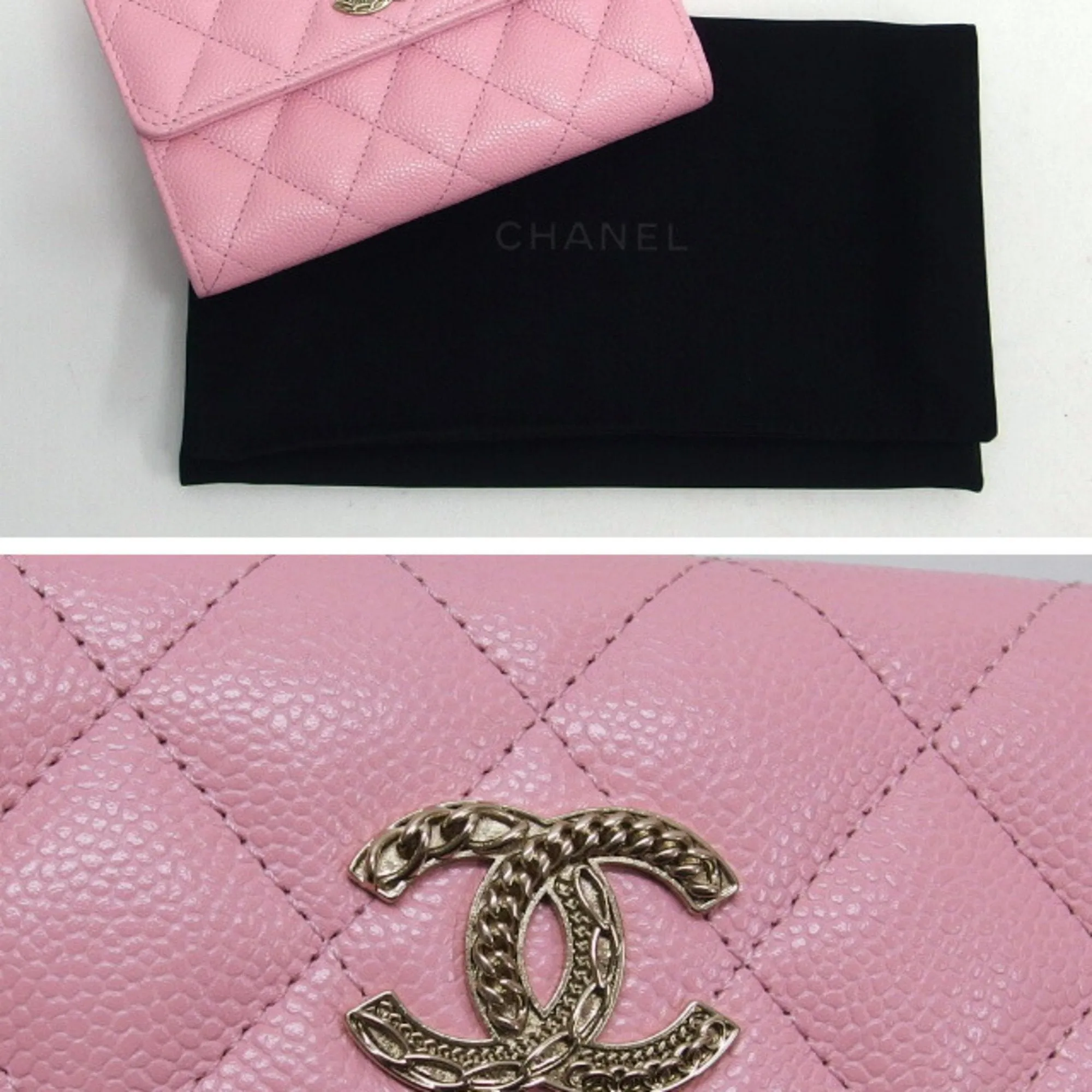 Chanel Caviar Leather Wallet (Tri-Fold) (Pre-Owned)