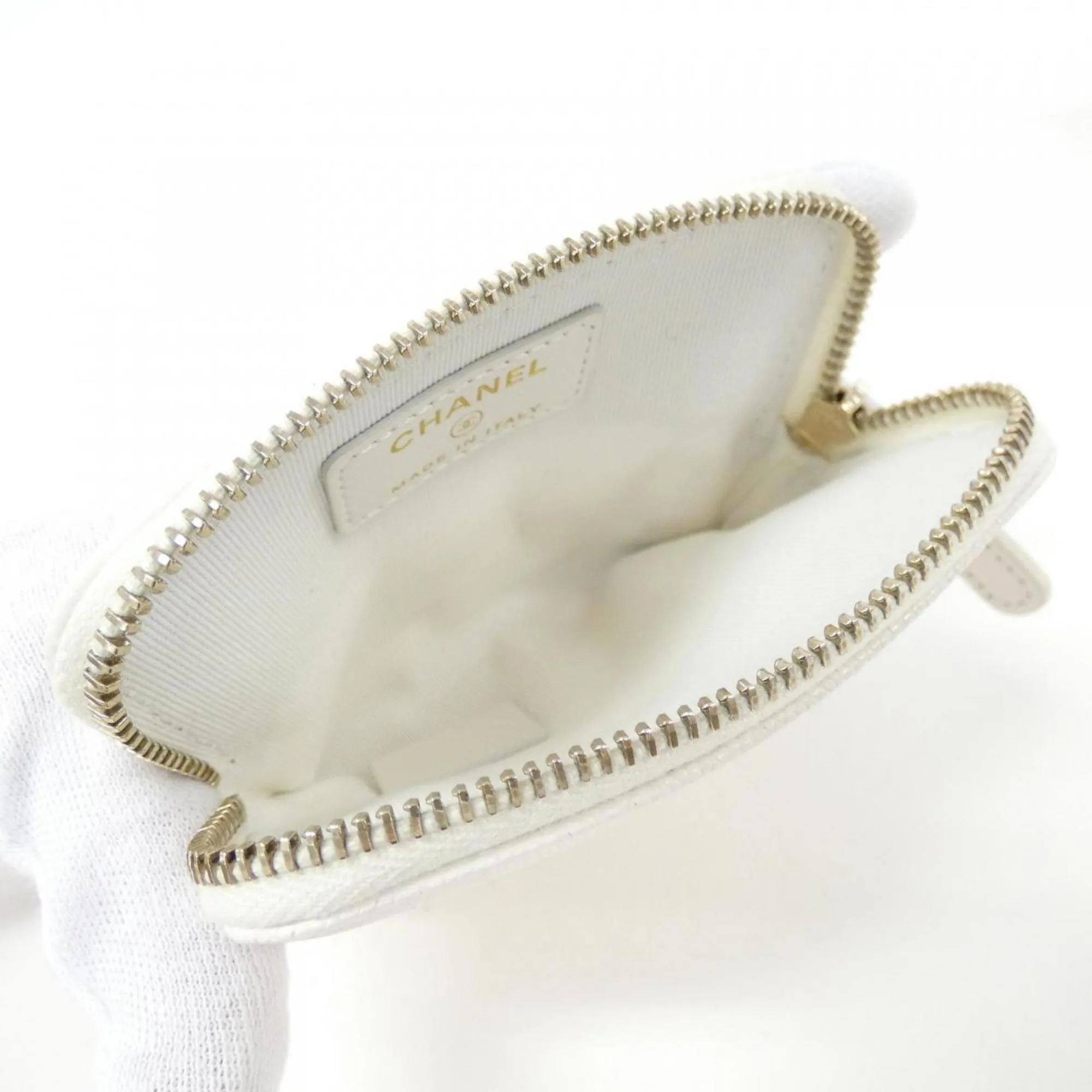 Chanel gold Caviar Leather Coin Purse/Coin Case (Pre-Owned)