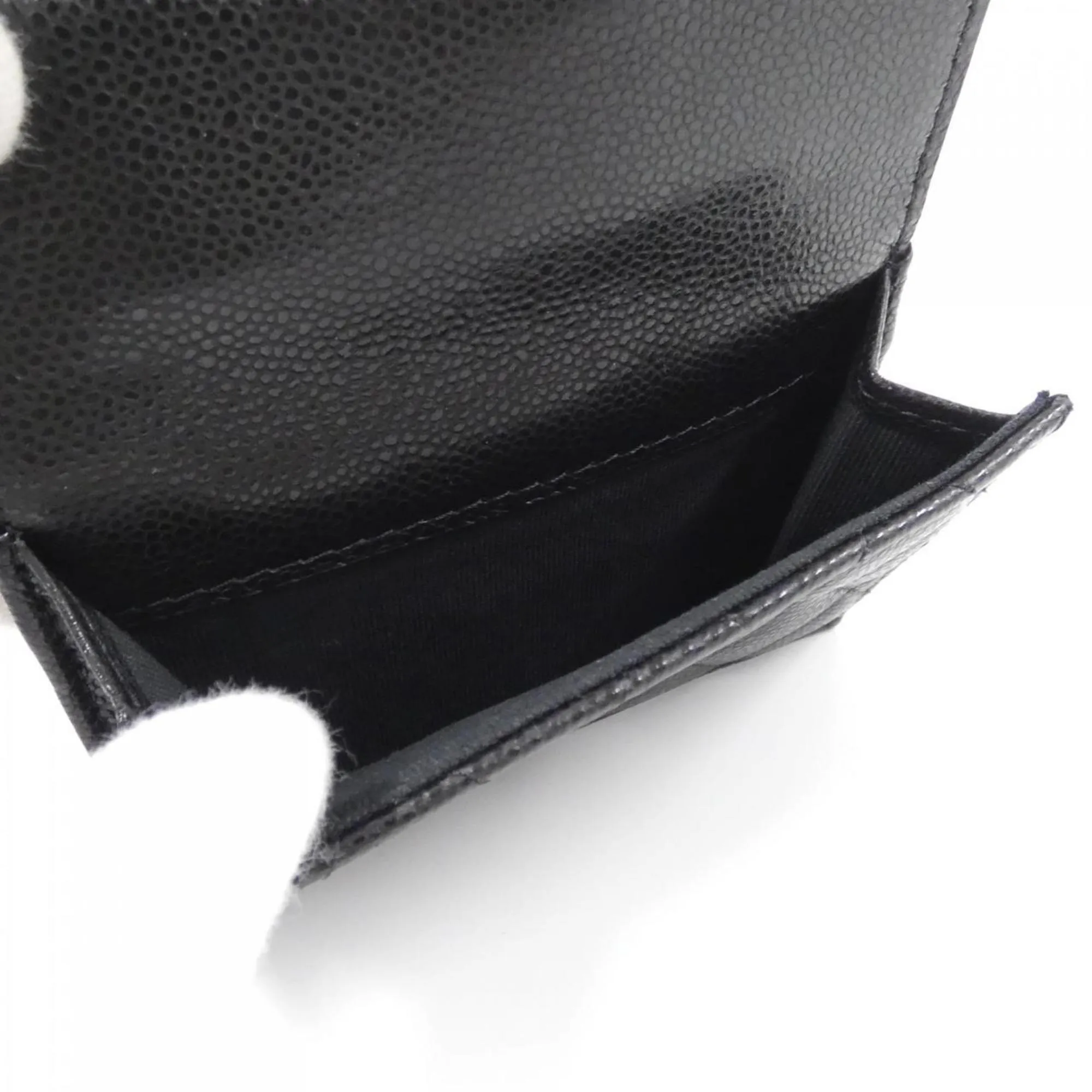 Chanel  gold Caviar Leather Wallet (Tri-Fold) (Pre-Owned)