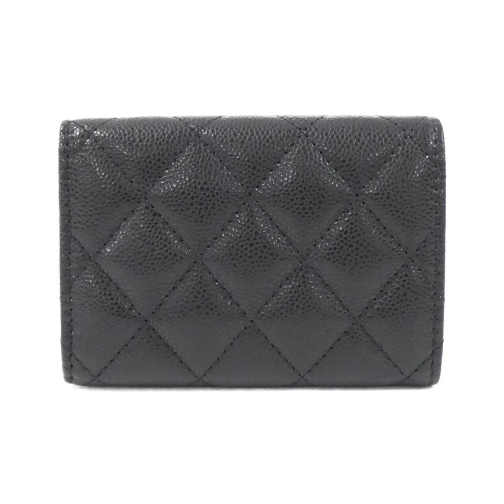 Chanel  gold Caviar Leather Wallet (Tri-Fold) (Pre-Owned)